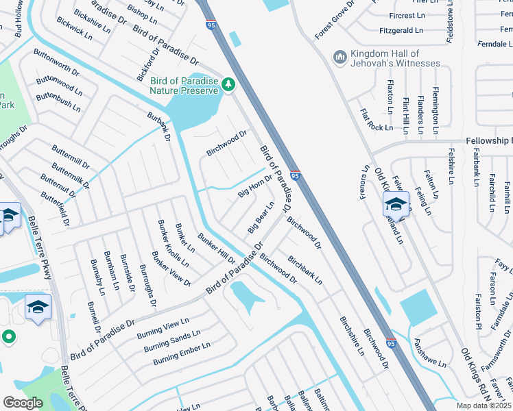 map of restaurants, bars, coffee shops, grocery stores, and more near 24 Big Dipper Lane in Palm Coast