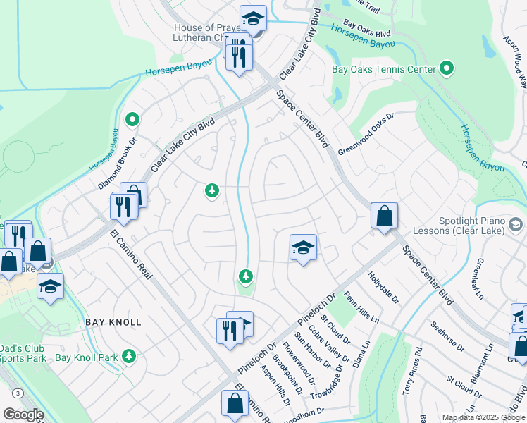 map of restaurants, bars, coffee shops, grocery stores, and more near 14418 Providence Pine Trail in Houston