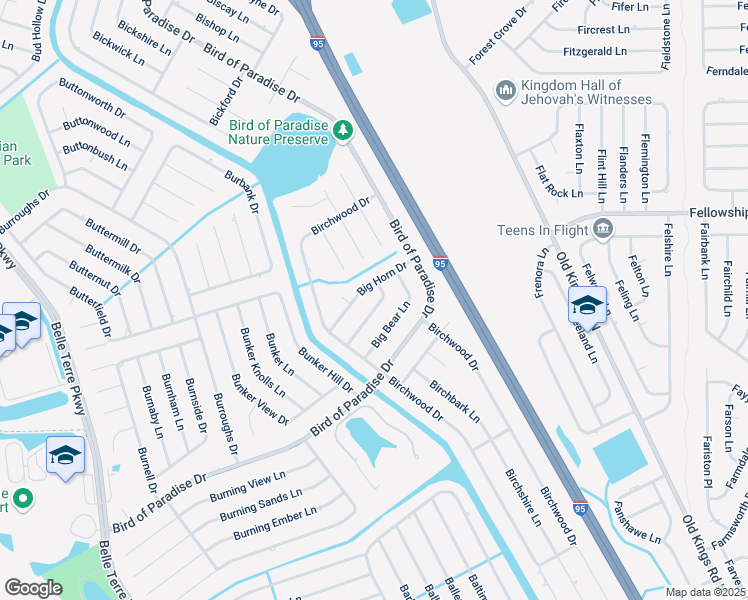 map of restaurants, bars, coffee shops, grocery stores, and more near 19 Big Dipper Lane in Palm Coast