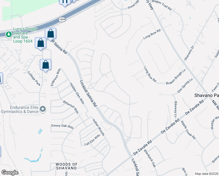 map of restaurants, bars, coffee shops, grocery stores, and more near 112 Tuscany Way in Shavano Park