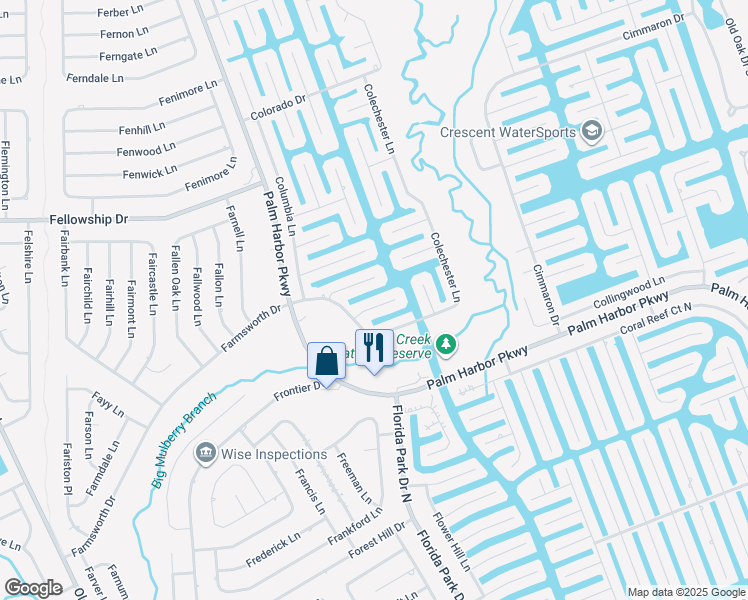 map of restaurants, bars, coffee shops, grocery stores, and more near 11 Comet Court in Palm Coast