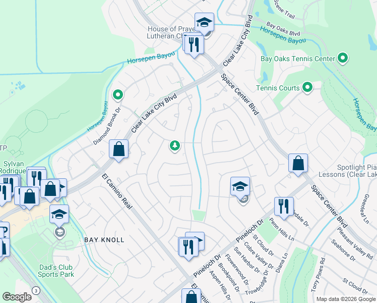 map of restaurants, bars, coffee shops, grocery stores, and more near 1518 Mabry Mill Road in Houston