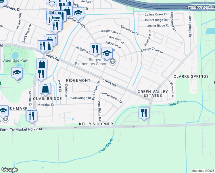 map of restaurants, bars, coffee shops, grocery stores, and more near 4902 Prairie Ridge Road in Houston