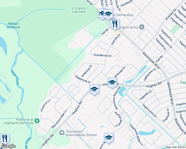 map of restaurants, bars, coffee shops, grocery stores, and more near 8322 Major Blizzard Drive in Houston