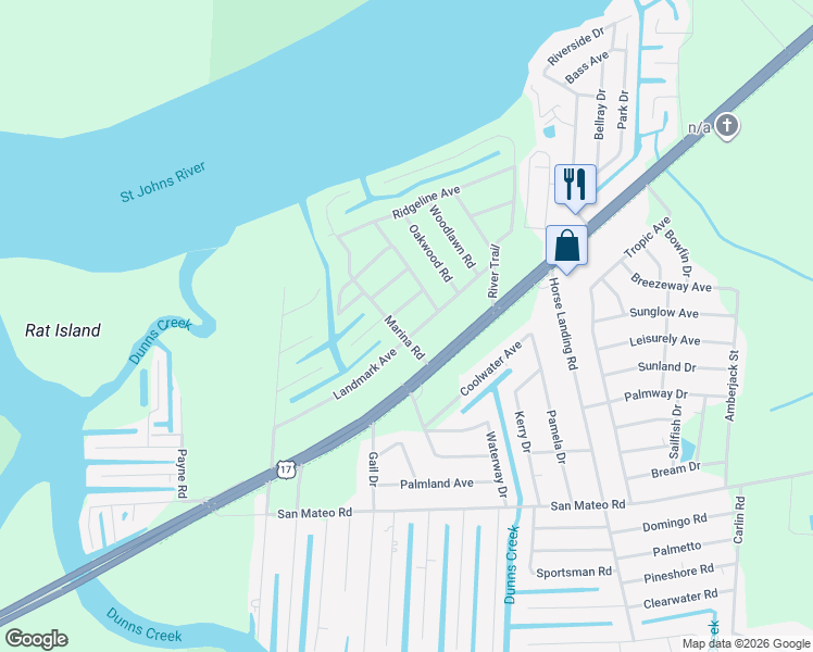 map of restaurants, bars, coffee shops, grocery stores, and more near 202 Marina Road in Satsuma