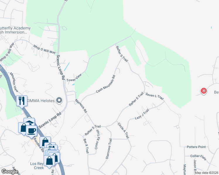 map of restaurants, bars, coffee shops, grocery stores, and more near 9846 Cash Mountain Road in Helotes