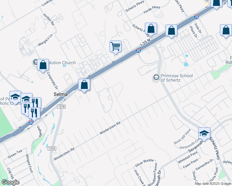 map of restaurants, bars, coffee shops, grocery stores, and more near 9724 Chelsea Circle in Selma
