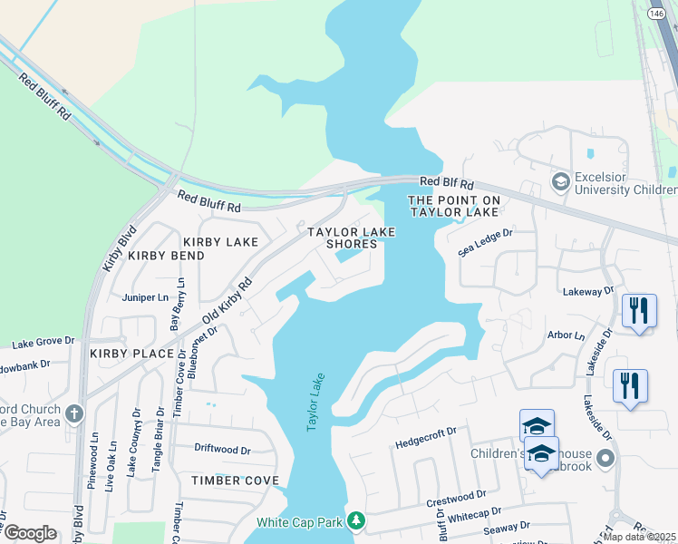 map of restaurants, bars, coffee shops, grocery stores, and more near 1903 Ray Shell Court in Seabrook