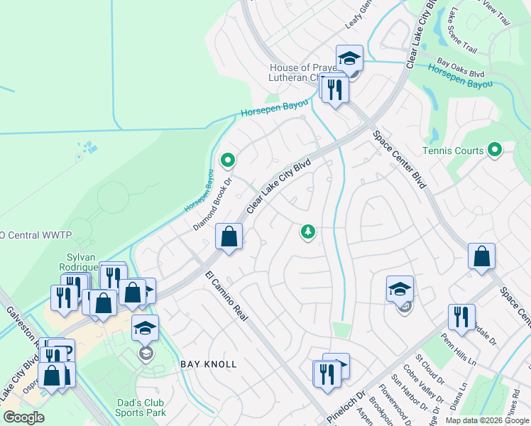 map of restaurants, bars, coffee shops, grocery stores, and more near 1235 Indian Autumn Trce in Houston