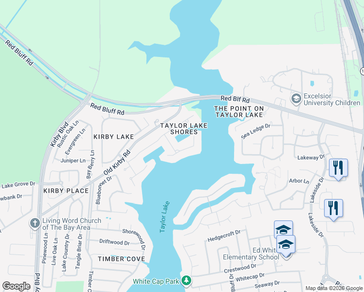 map of restaurants, bars, coffee shops, grocery stores, and more near 1903 Ray Shell Court in Seabrook
