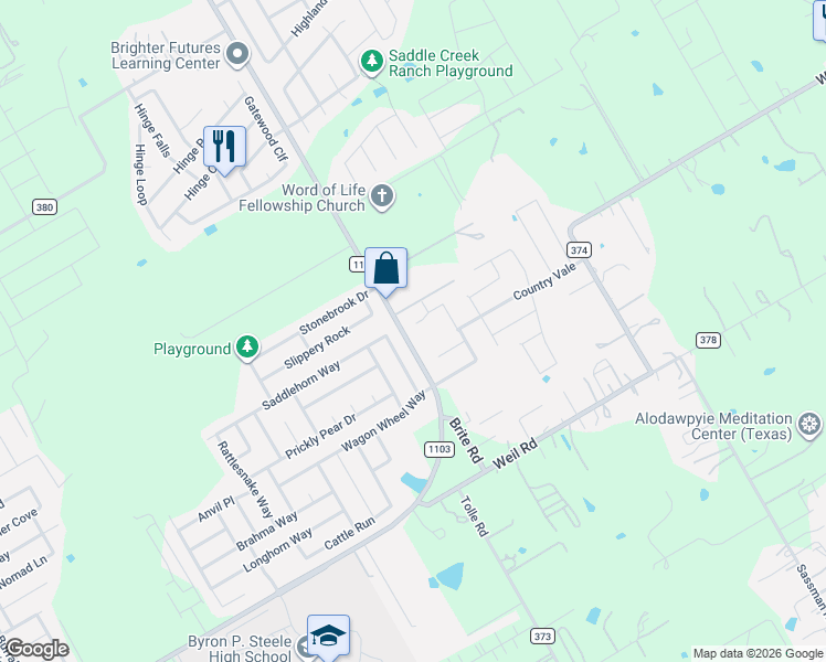 map of restaurants, bars, coffee shops, grocery stores, and more near 109 Lookout View in Cibolo
