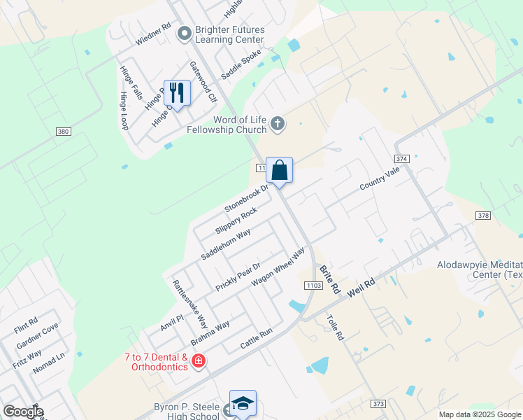 map of restaurants, bars, coffee shops, grocery stores, and more near 540 Slippery Rock in Cibolo