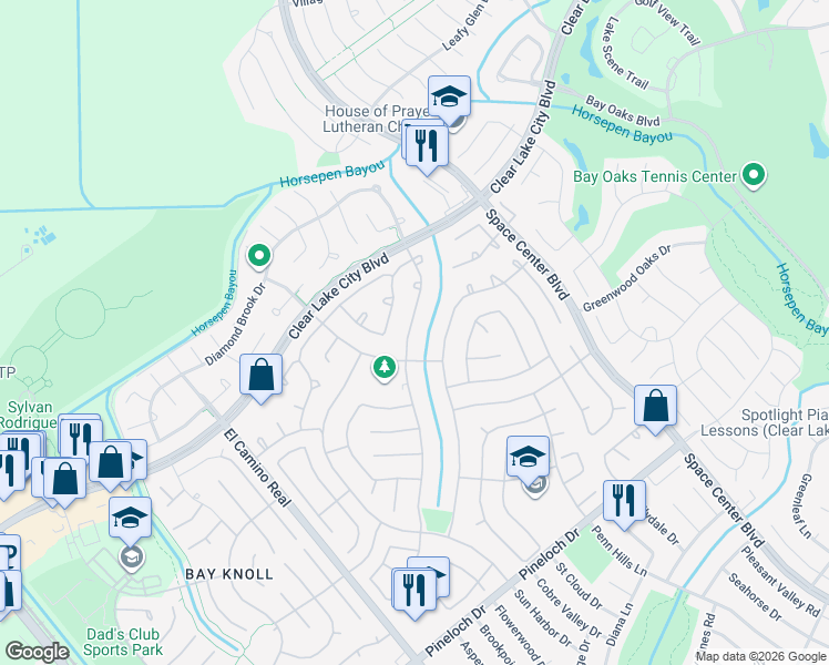 map of restaurants, bars, coffee shops, grocery stores, and more near 1622 Mabry Mill Road in Houston