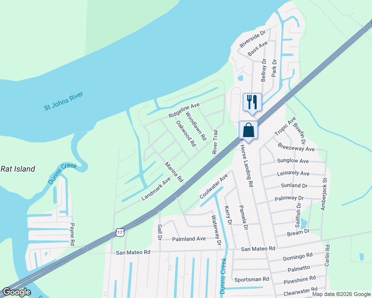 map of restaurants, bars, coffee shops, grocery stores, and more near 212 Landmark Avenue in Satsuma