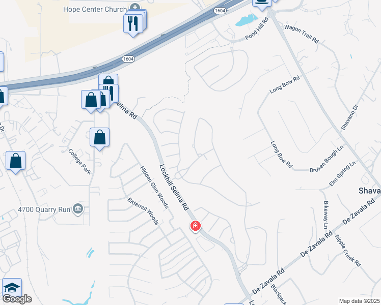 map of restaurants, bars, coffee shops, grocery stores, and more near 507 Berwick Town in San Antonio