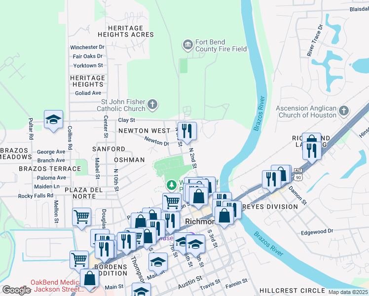 map of restaurants, bars, coffee shops, grocery stores, and more near 506 North 3rd Street in Richmond