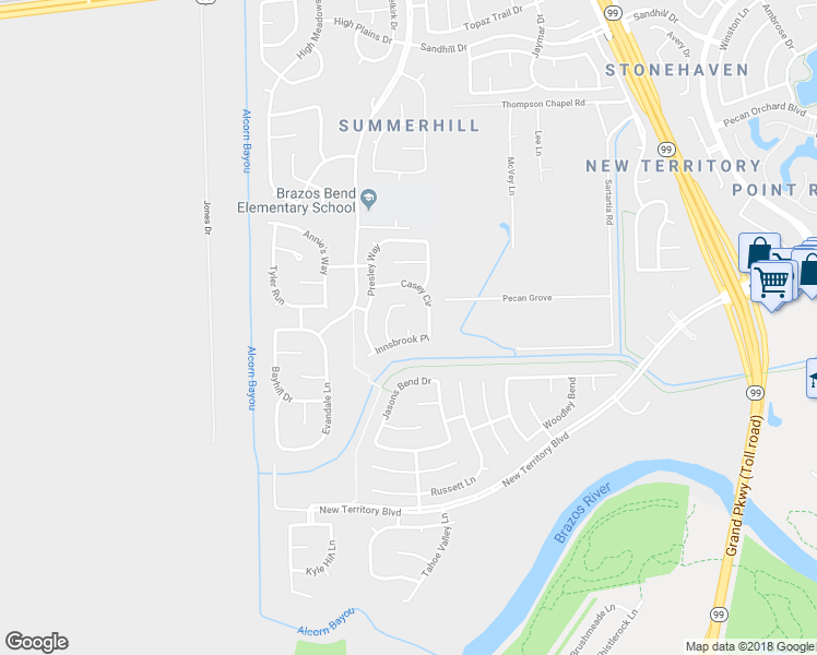 map of restaurants, bars, coffee shops, grocery stores, and more near 911 Quiet Water Court in Sugar Land