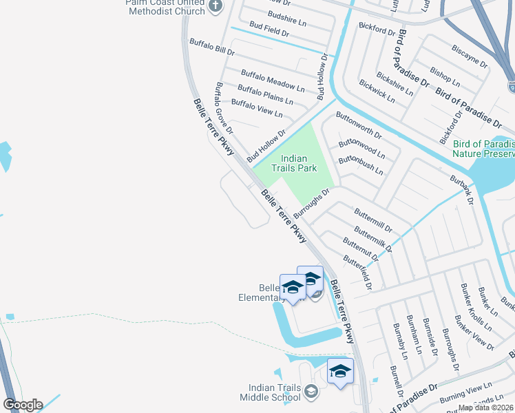 map of restaurants, bars, coffee shops, grocery stores, and more near 5650 Belle Terre Parkway in Palm Coast