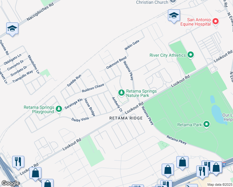 map of restaurants, bars, coffee shops, grocery stores, and more near 8102 Furlong Gate in Selma