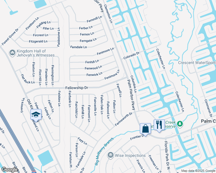 map of restaurants, bars, coffee shops, grocery stores, and more near 84 Fellowship Dr in Palm Coast