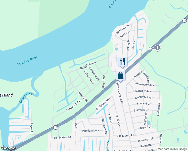 map of restaurants, bars, coffee shops, grocery stores, and more near 113 Woodlawn Road in Satsuma