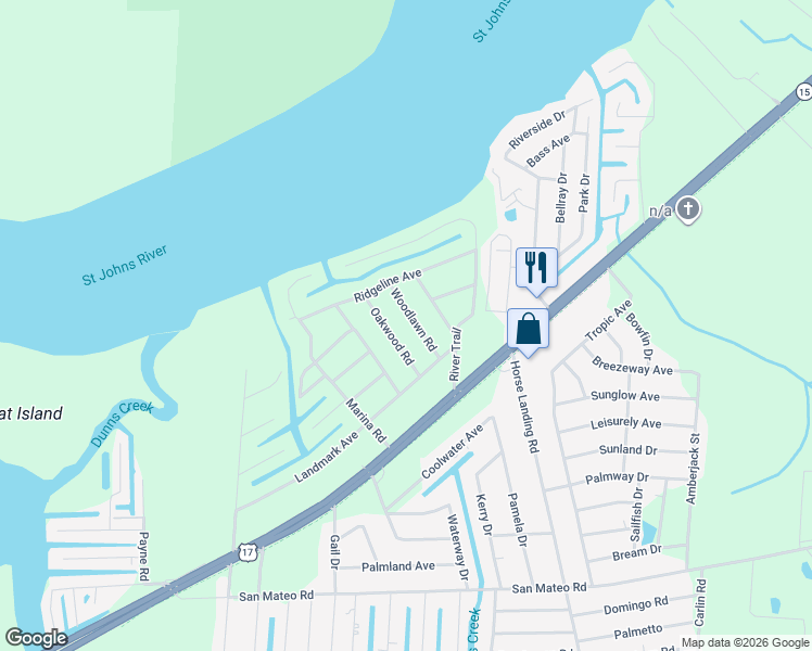 map of restaurants, bars, coffee shops, grocery stores, and more near 113 Woodlawn Road in Satsuma