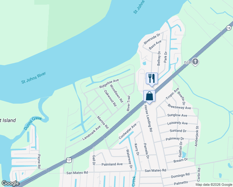map of restaurants, bars, coffee shops, grocery stores, and more near 113 Woodlawn Road in Satsuma