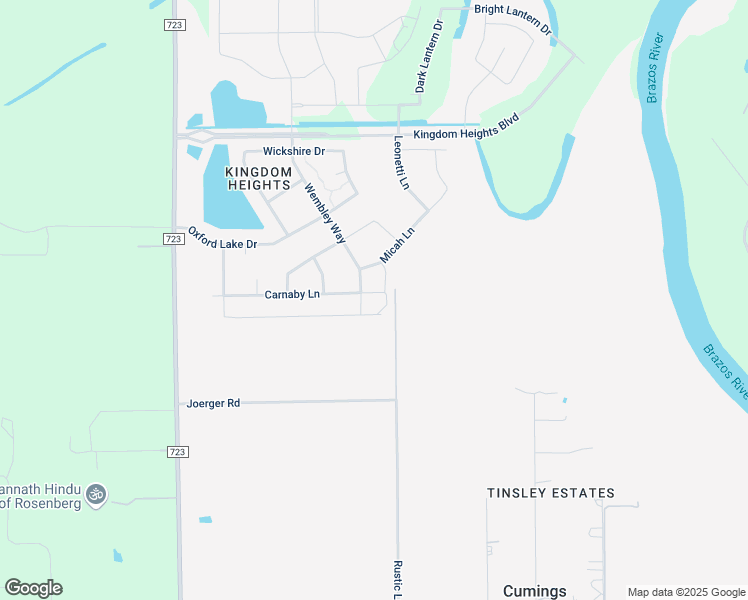 map of restaurants, bars, coffee shops, grocery stores, and more near 5923 Carnaby Lane in Rosenberg