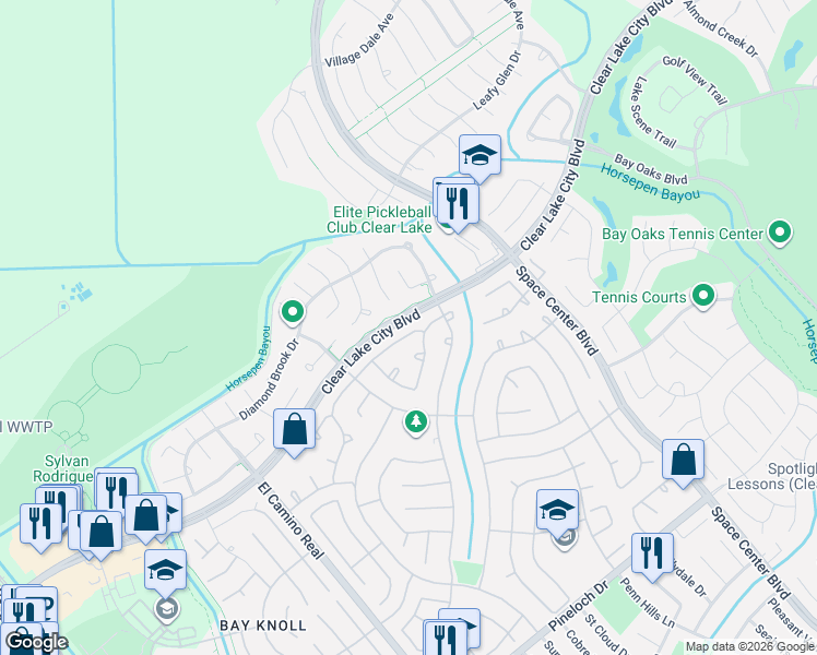 map of restaurants, bars, coffee shops, grocery stores, and more near 1418 Indian Autumn Trce in Houston