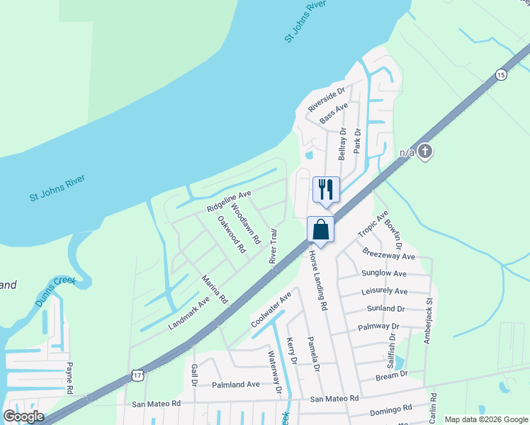 map of restaurants, bars, coffee shops, grocery stores, and more near 110 Woodcrest in Satsuma