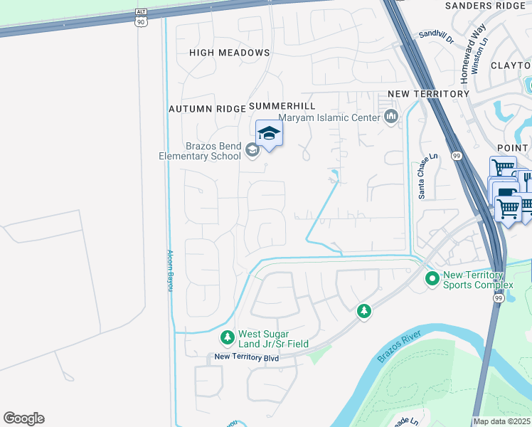 map of restaurants, bars, coffee shops, grocery stores, and more near 4426 Zimmerly Court in Sugar Land