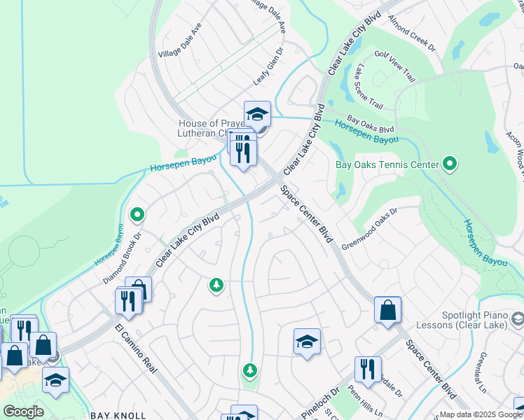 map of restaurants, bars, coffee shops, grocery stores, and more near 14106 Cascade Falls Drive in Houston