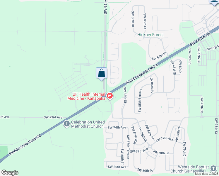 map of restaurants, bars, coffee shops, grocery stores, and more near 6858 SW 90th St in Gainesville