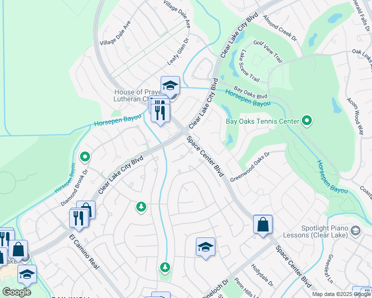 map of restaurants, bars, coffee shops, grocery stores, and more near 14154 Cascade Falls Drive in Houston