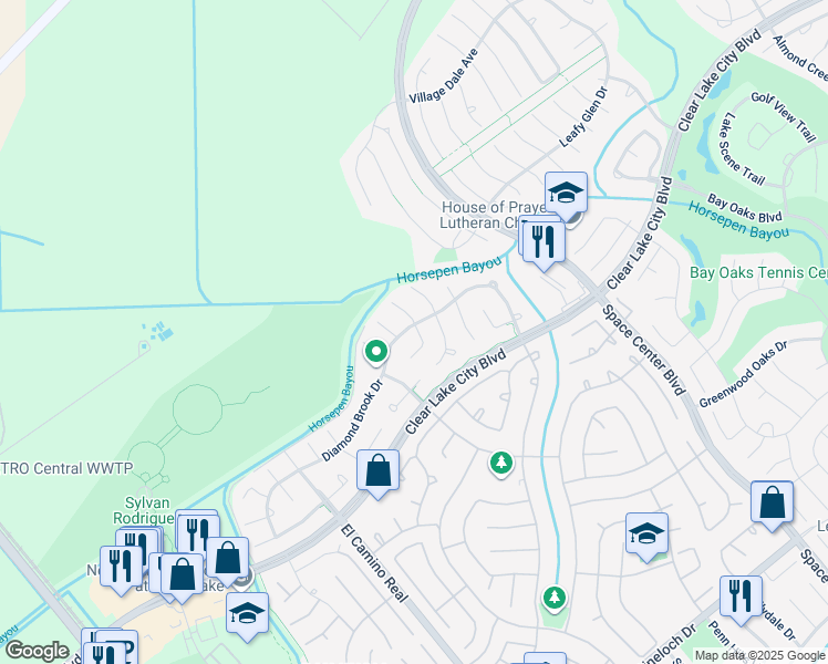 map of restaurants, bars, coffee shops, grocery stores, and more near 14126 Ivy Bluff Court in Houston