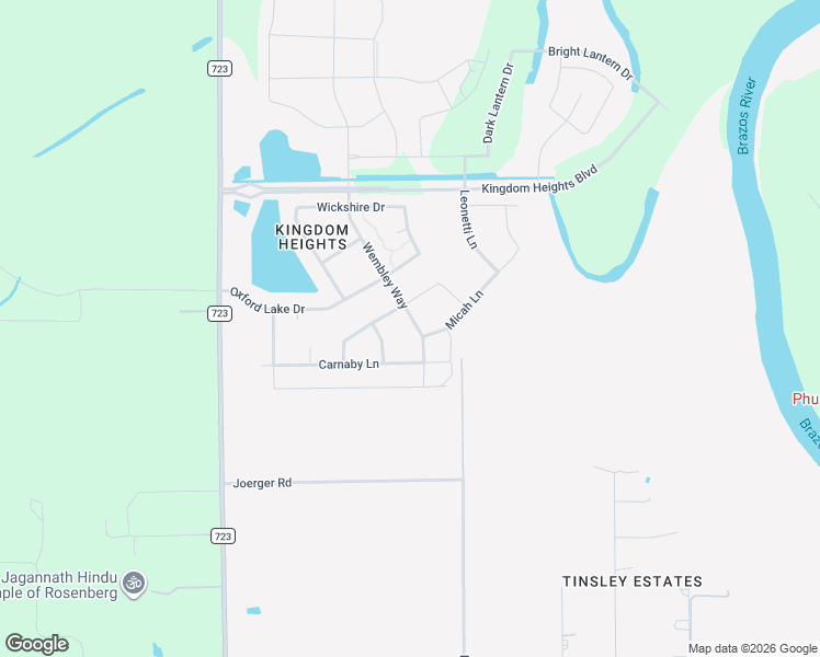 map of restaurants, bars, coffee shops, grocery stores, and more near 2015 Wembley Way in Rosenberg