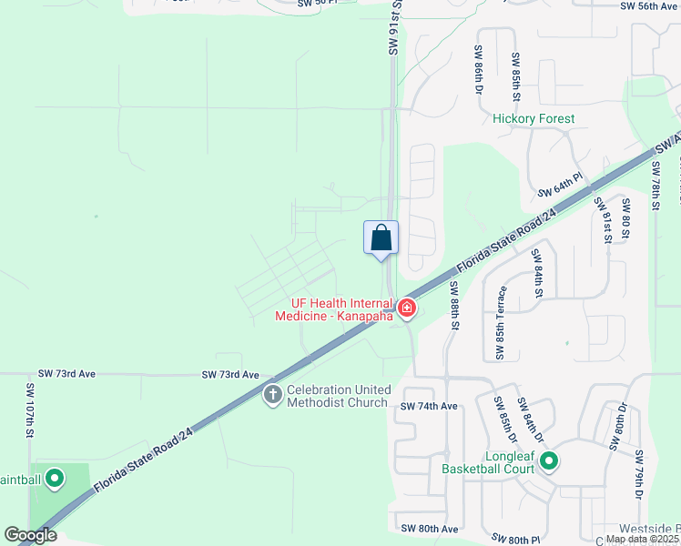 map of restaurants, bars, coffee shops, grocery stores, and more near 6845 Southwest Lugano Court in Gainesville