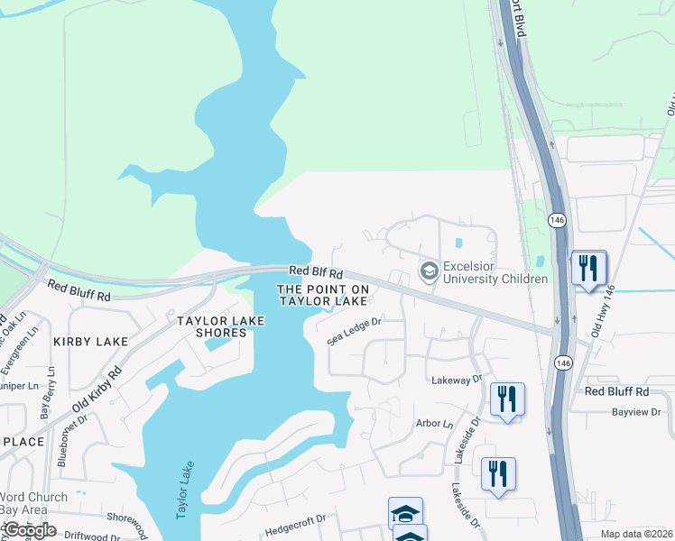 map of restaurants, bars, coffee shops, grocery stores, and more near 4100 Boardwalk Boulevard in Seabrook