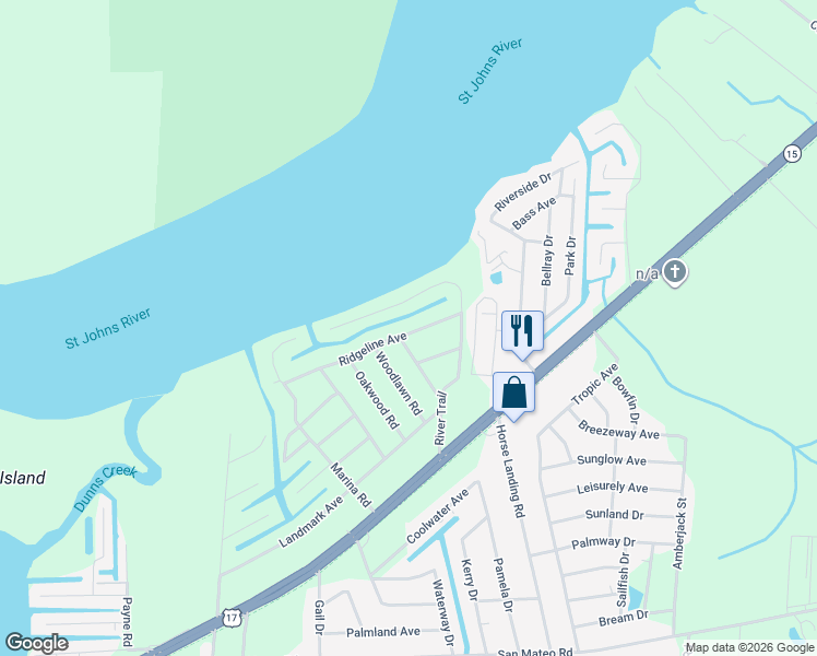 map of restaurants, bars, coffee shops, grocery stores, and more near 110 Woodcrest in Satsuma