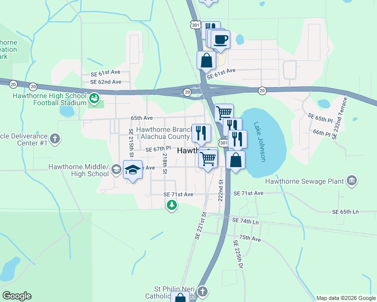 map of restaurants, bars, coffee shops, grocery stores, and more near 21923 Southeast 67 Place in Hawthorne