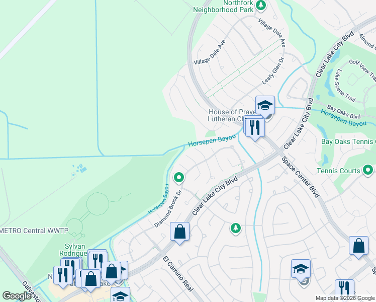 map of restaurants, bars, coffee shops, grocery stores, and more near 14002 Ivy Bluff Court in Houston