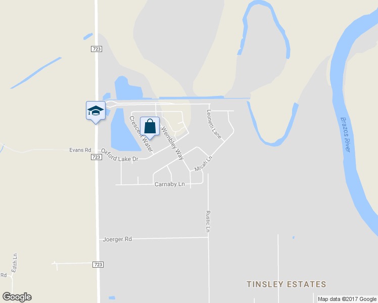 map of restaurants, bars, coffee shops, grocery stores, and more near 5927 Watford Bend in Rosenberg