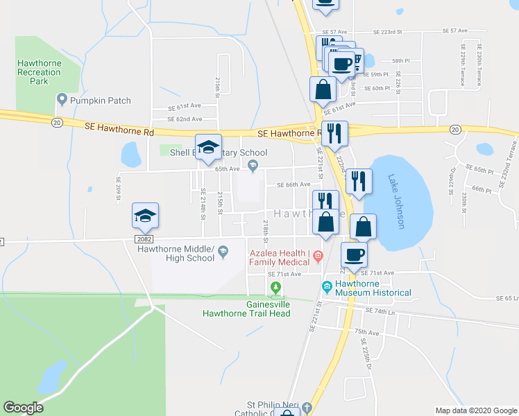map of restaurants, bars, coffee shops, grocery stores, and more near 21726 Southeast 67 Place in Hawthorne