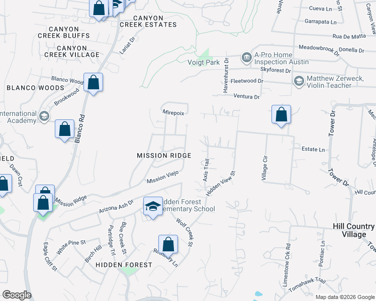 map of restaurants, bars, coffee shops, grocery stores, and more near 16022 Santa Cathrena in San Antonio