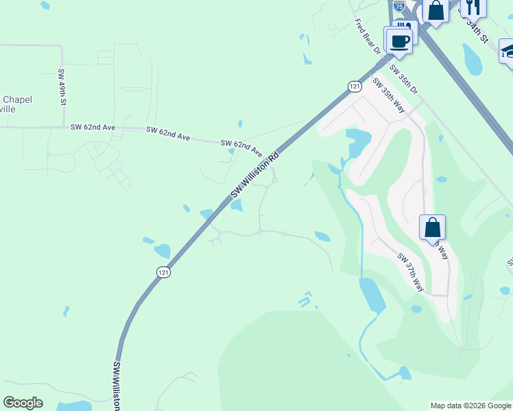 map of restaurants, bars, coffee shops, grocery stores, and more near 6723 Southwest 40 Terrace in Gainesville