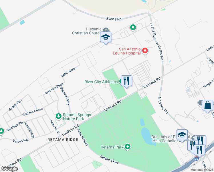 map of restaurants, bars, coffee shops, grocery stores, and more near 16808 Dancing Ava in Selma