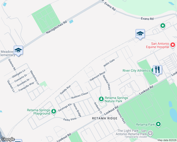 map of restaurants, bars, coffee shops, grocery stores, and more near 8123 Running Hollow in Selma