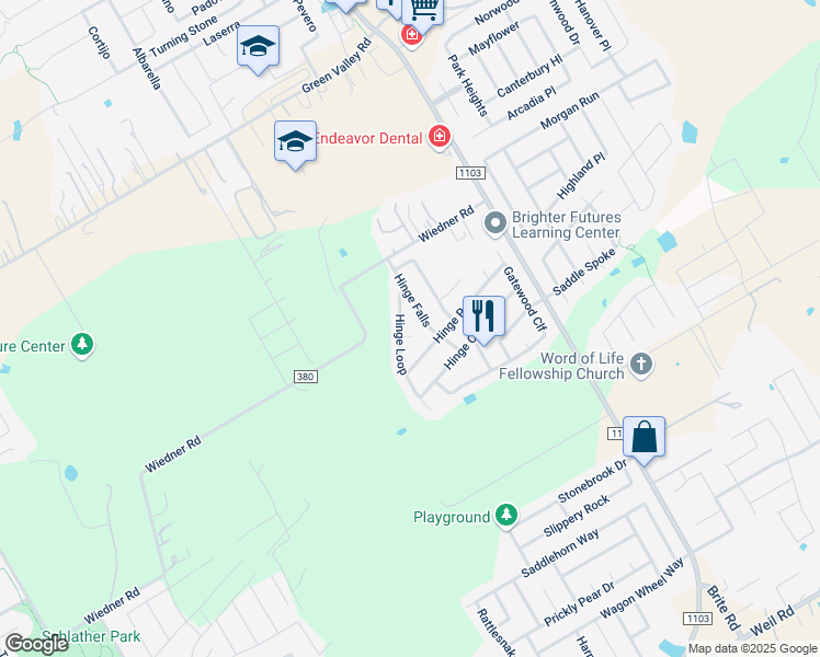 map of restaurants, bars, coffee shops, grocery stores, and more near 516 Hinge Loop in Cibolo