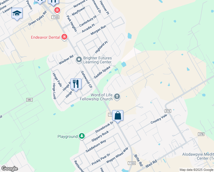 map of restaurants, bars, coffee shops, grocery stores, and more near 108 Rustic Tr in Cibolo