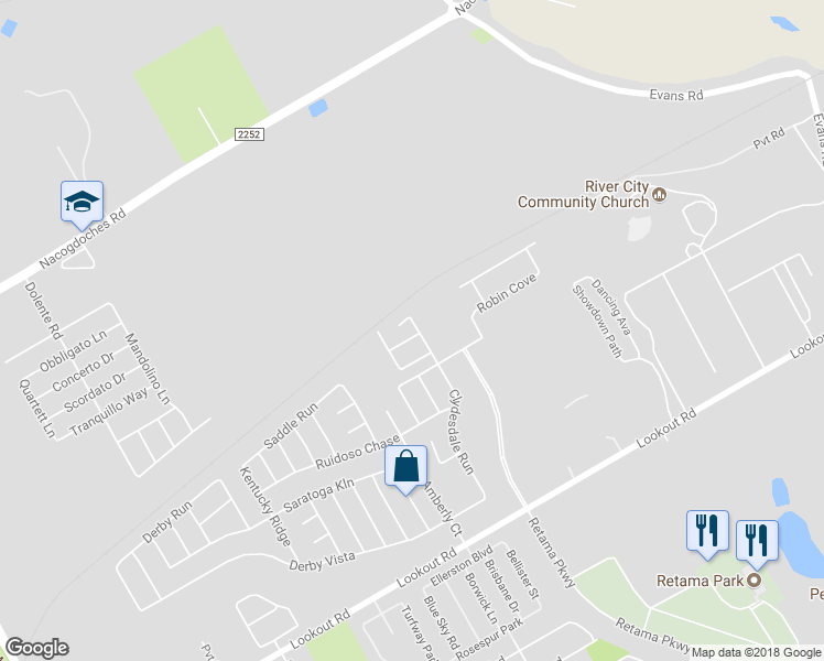 map of restaurants, bars, coffee shops, grocery stores, and more near 8123 Running Hollow in Selma